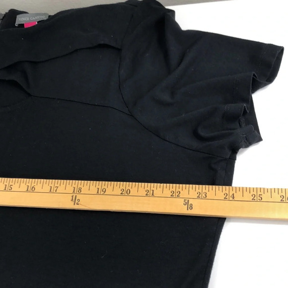 2/$30 Vince Camuto Dress 2X Black Maxi Chiffon Overlay Keyhole Front Long - Picture 12 of 16